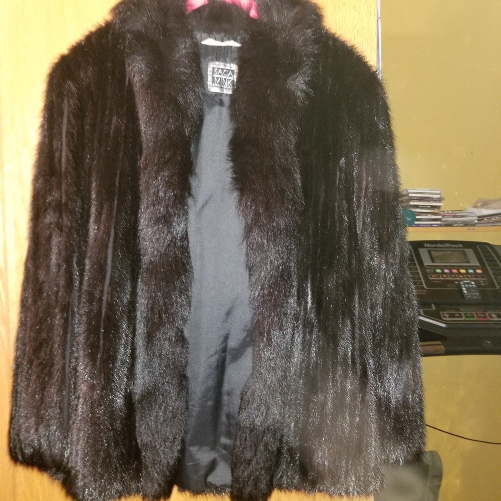 Saga Black Dyed Mink Jacket
